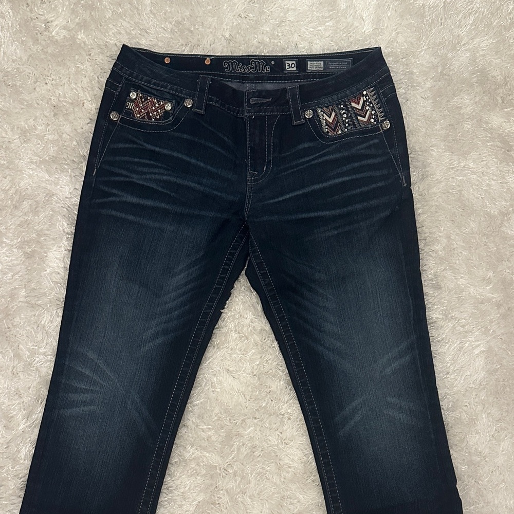 Miss Me Women's Embellished Dark Blue Easy Skinny.